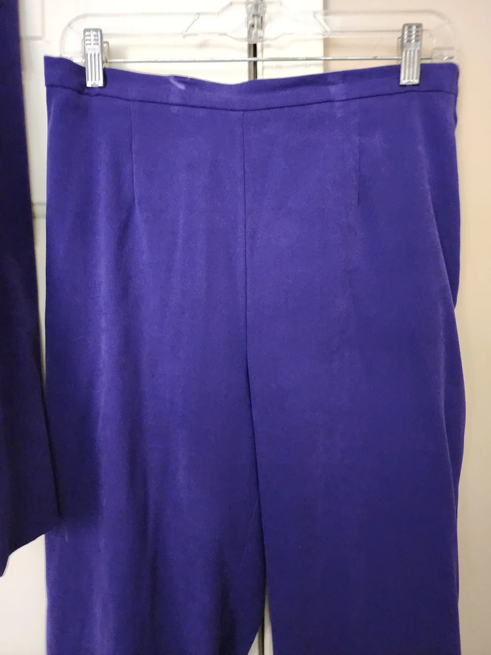 Sag Harbor Royal Purple Two-Piece Pantsuit with Button Jacket Size 10 Tall